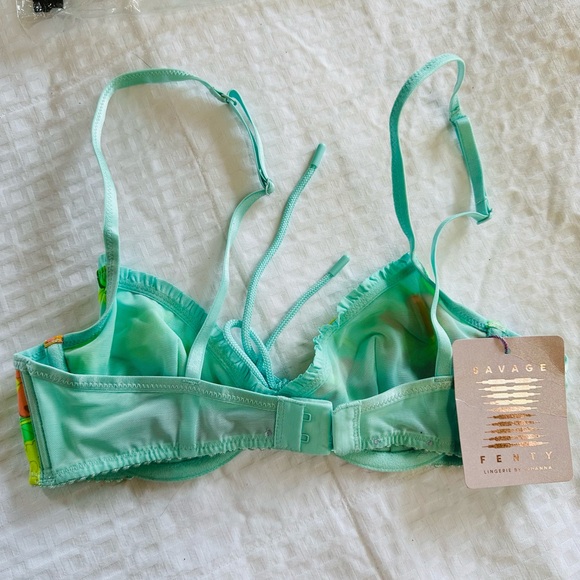 Savage X Fenty Flower Power Print FREE SPIRIT FLORAL UNLINED PLUNGE BRA - Picture 5 of 7